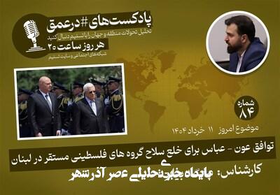 پادکست|توافق عون-عباس برای خلع سلاح گروههای فلسطینی پادکست|توافق عون-عباس برای خلع سلاح گروههای فلسطینی