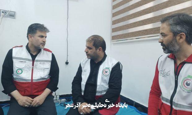 بازدید معاون استاندار یزد از محل استقرار تیم امدادی جمعیت هلال‌احمر یزد در مسیر نجف به کربلا