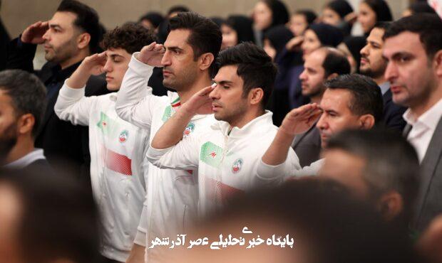 عکس| سلام نظامی ورزشکاران در دیدار با رهبر انقلاب