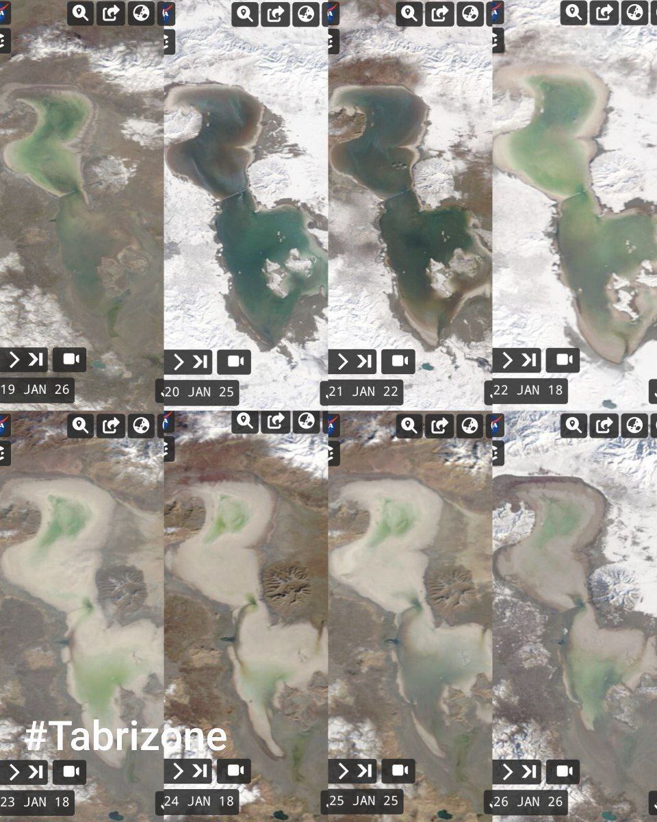 وضعیت عجیب و باورنکردنی دریاچه ارومیه در مقایسه با هفت سال اخیر + عکس 2 وضعیت عجیب و باورنکردنی دریاچه ارومیه در مقایسه با هفت سال اخیر + عکس
